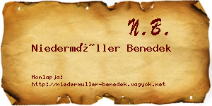 Niedermüller Benedek névjegykártya