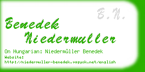 benedek niedermuller business card