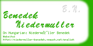 benedek niedermuller business card